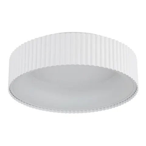 Lampa sufitowa biała z ryflowanym abażurem 45cm Globo Kemp