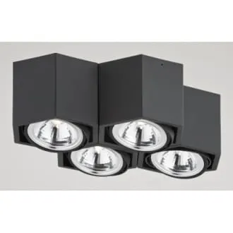 Espresso plafon 4pł czarny LED