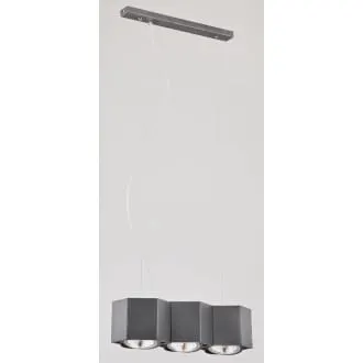 Lampa wisząca Espresso 3pł szary LED