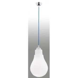 Lampa wisząca Kama 1pł biały - przewód niebieski