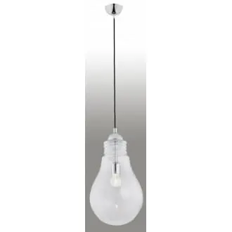 Lampa wisząca Kama 1pł przezroczysty - przewód czarny