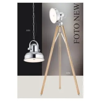 Lampa podłogowa Foto new chrom/drewno LED
