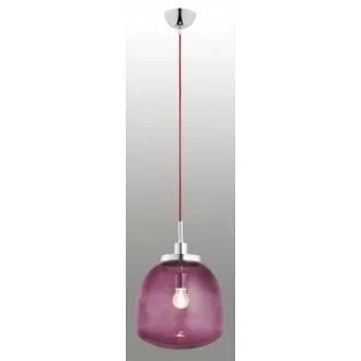 Lampa wisząca Opawa 1pł. ametyst z czerwonym przewodem