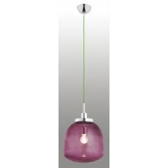 Lampa wisząca Opawa 1pł. ametyst z zielonym przewodem