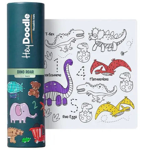 HeyDoodle Mata Silikonowa do Kolorowania A4 - Dinozaury