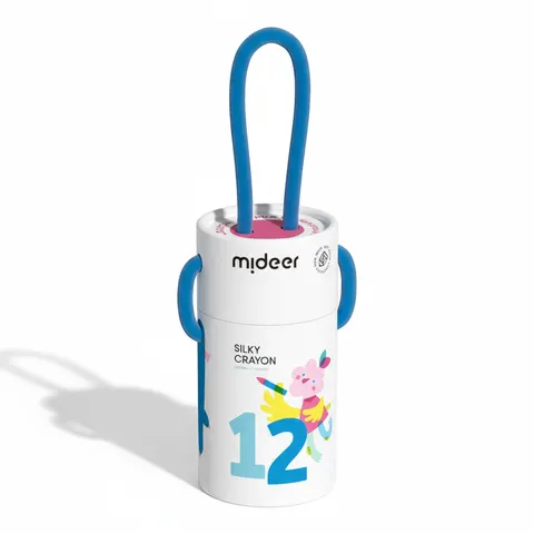 Mideer Wiaderko szybkoschnących, miękkich, zmywalnych kredek (12 kolorów)