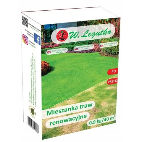 Mieszanka traw gazonowych Renowacja. Trawa do siania. 0,9kg