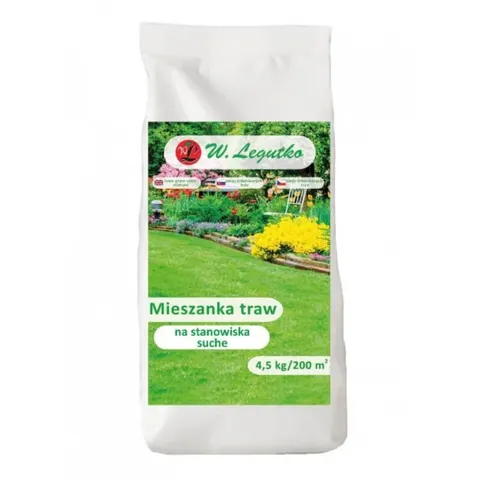 Mieszanka traw gazonowych na suche tereny. Trawa do siania. 4,5kg