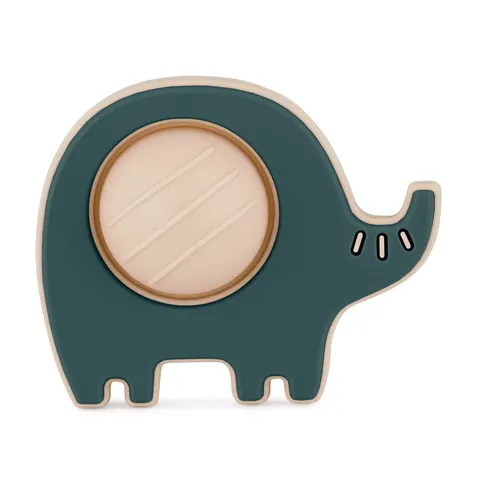 PETITE&MARS Silikonowa zabawka pop - up Elephant Edwin Misty Green6m+