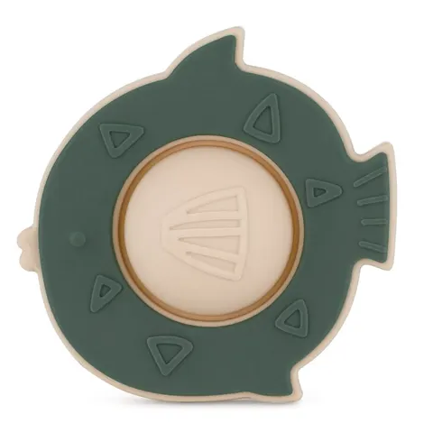 PETITE&MARS Silikonowa zabawka pop - up Fish Fiona Misty Green 6m+