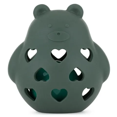 PETITE&MARS Silikonowa zabawka z grzechotką Bear Basil Misty Green