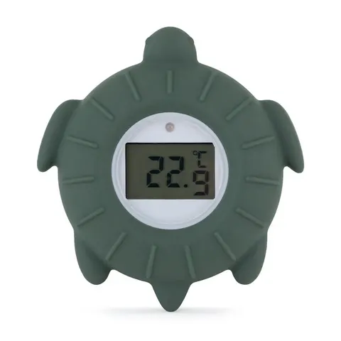 PETITE&MARS Silikonowy termometr cyfrowy do kąpieli Turtle Terry Misty Green 0m+