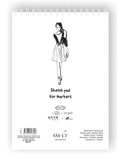 SMLTArt Authentic Marker blok A3 na spirali 100g 50ark 3MB-50TS