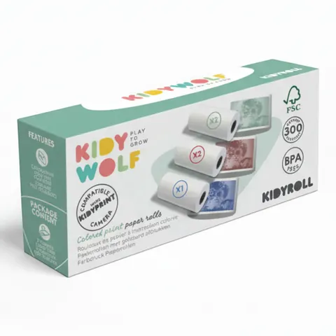 Kidywolf Kidyroll Samoprzylepne kolorowe rolki 5 szt. do aparatu Kidyprint