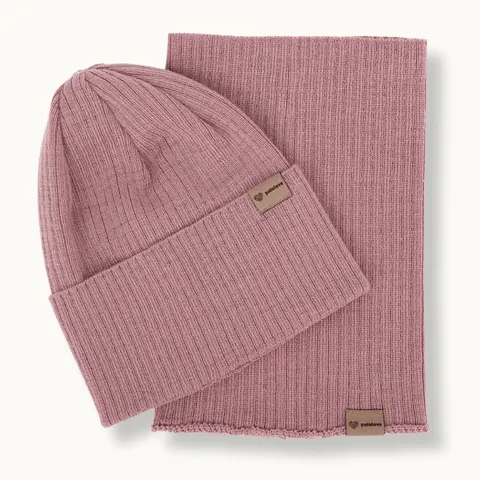 Merino set całoroczny - czapka i komin BLUSH. Patulove