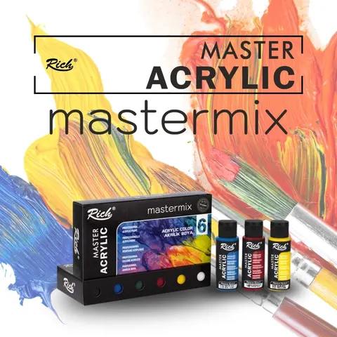 Rich Zestaw Farb Akrylowych 6X60ml 06694 Mastermix Master Acrylic