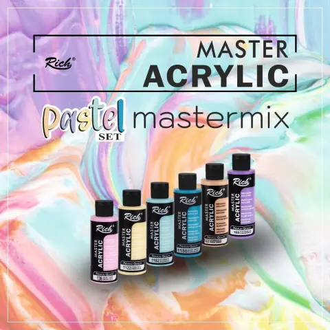 Rich Zestaw Farb Akrylowych Pastelowe odcienie 6X60ml 06011408 Pastel Mastermix Master Acrylic