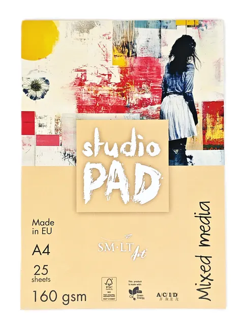 SMLTArt Studio Pad MIX MEDIA A4 160gsm 25ark MIXS-25(160)/STD/FSC