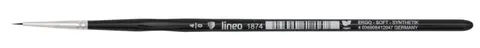 Pędzel Lineo seria 1874 nr 4/0 Black Synthetic Hair Ergo Soft