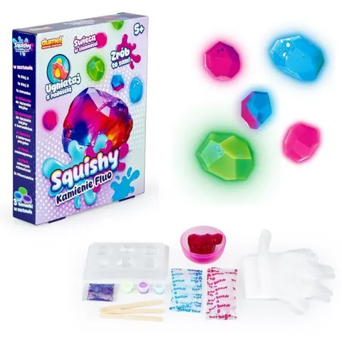 Dumel Squishy Kamienie Fluo zestaw masy plastycznej 5+