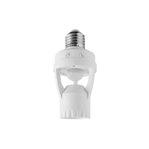 Czujnik ruchu CR-6, max 60W, E27, 220-240VAC, 50/60Hz, kąt działania 360*, zasięg 6m ± 2- 3,5m, IP20, współpracuje z LED, biały; CR-CR6000-00, GTV