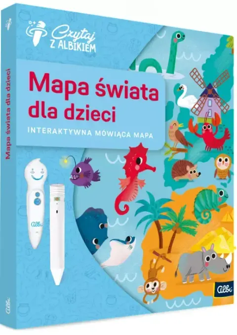 Czytaj z Albikiem. Mapa świata dla dzieci