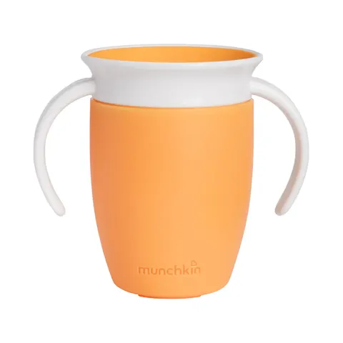 Kubek treningowy z uchwytami Miracle 360°, 207ml - pomarańczowy / Munchkin