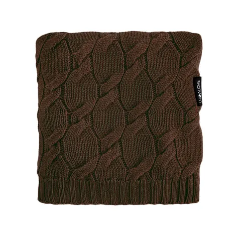 LULLALOVE Kocyk z wełny merino - czekolada, kolekcja PREMIUM