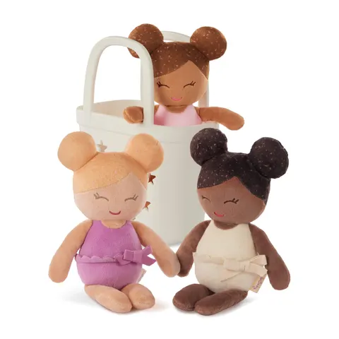 LullaBaby Bath Dolls – TRIO laleczek KĄPIELOWYCH, z koszykiem