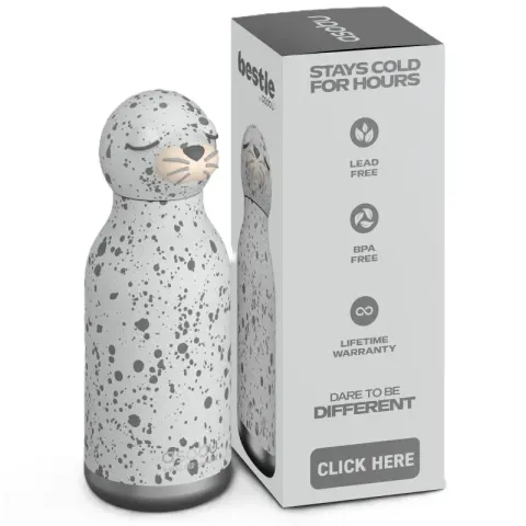 Asobu Bestie Butelka termiczna ze słomką – Foka 460 ml