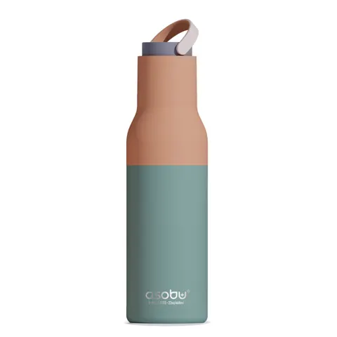 Butelka termiczna ze słomką Metro Asobu – pastel green 600 ml