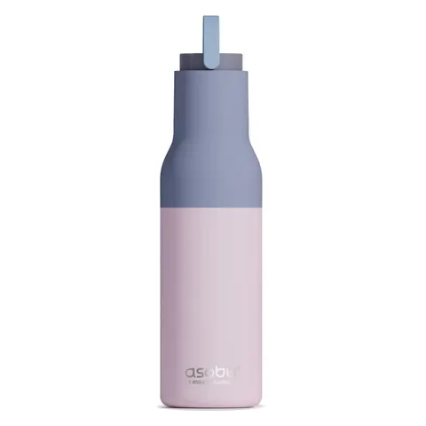 Butelka termiczna ze słomką Metro Asobu – pastel pink 600 ml
