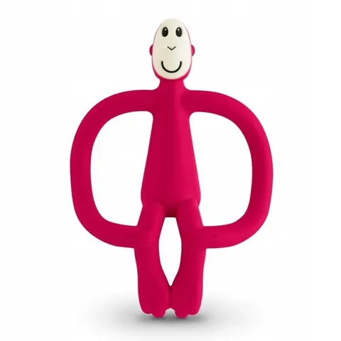 Matchstick Monkey gryzak silikonowy sensoryczny ze szczoteczką red