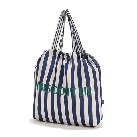 Shopper Bag z kieszonką HYGGE - STRIPES NAVY / La Millou