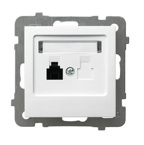 AS Gniazdo telefoniczne pojedyncze RJ11, białe; GPT-1G/m/00, OSPEL