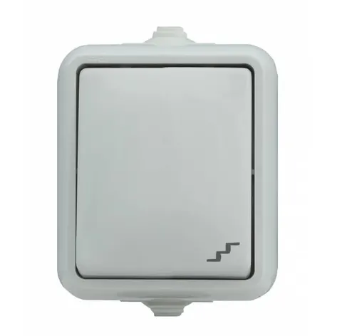 HYDRO Łącznik natynkowy schodowy hermetyczny IP44 16A 250V, biały; 120406 KOS ELEKTRO SYSTEM
