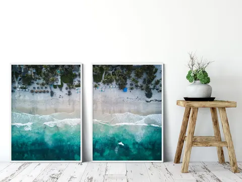 Plakat / na piance - Dyptyk 07 - plaża z lotu ptaka
