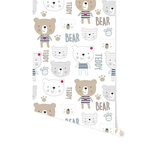 Okleina na meble dziecięce - Miś Teddy – beżowy pattern - 27