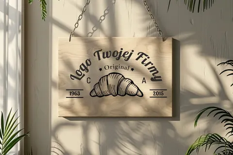 Drewniana tabliczka z Twoim logo lub grafiką - 40x30 - naturalna