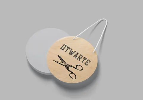 Drewniana dwustronna tabliczka otwarte/zamknięte