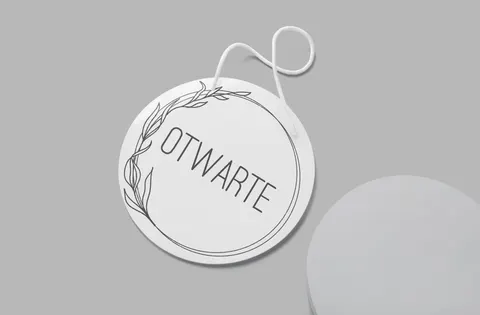 Drewniana dwustronna tabliczka otwarte/zamknięte