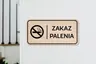 Drewniana tabliczka informacyjna - prostokątna - Zakaz palenia 01