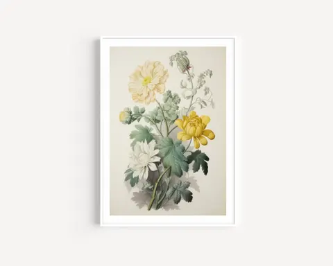 Plakat / na piance - kwiaty w stylu retro