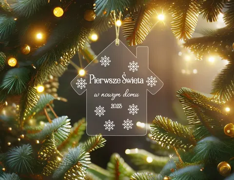 Akrylowy domek na choinkę - pierwsze święta w nowym domu