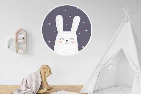 Naklejka na ścianę - Biały Króliczek