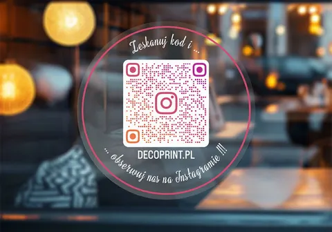 Przezroczysta naklejka samoprzylepna z kodem QR - Instagram 01