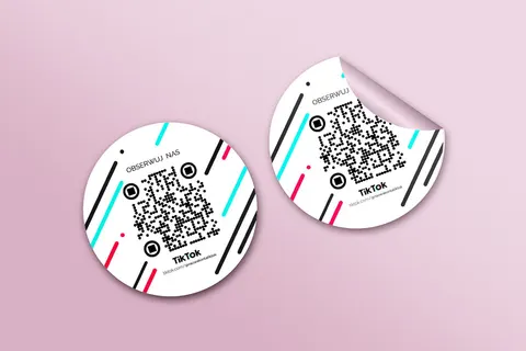 Naklejki Samoprzylepne z Kodem QR - 5cm - TikTok 02