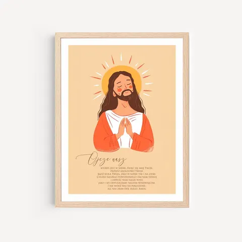 Plakat do pokoju dziecka z modlitwą "Ojcze nasz"