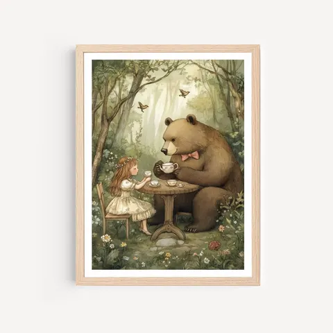 Plakat do pokoju dziecka - Herbatka u niedźwiedzia