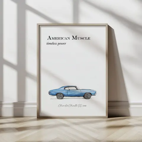 Plakat / na piance - Chevrolet Chevelle SS (1970) plakat z samochodem